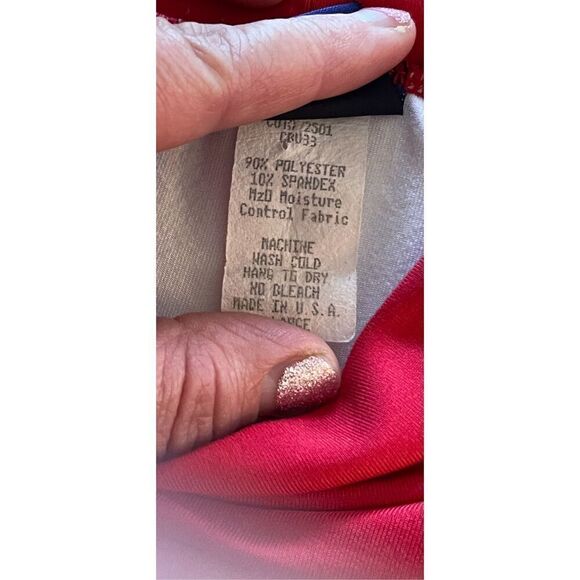 Mizuno Mens Red & White Colorblock Mock Neck Raglan Sleeves Sweatshirt Size XL - Picture 5 of 12